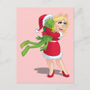 The Muppets Kermit & Miss Piggy Christmas Holiday Postcard