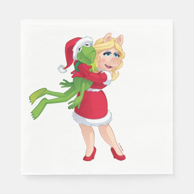 The Muppets | Kermit & Miss Piggy Christmas Napkins (Front)