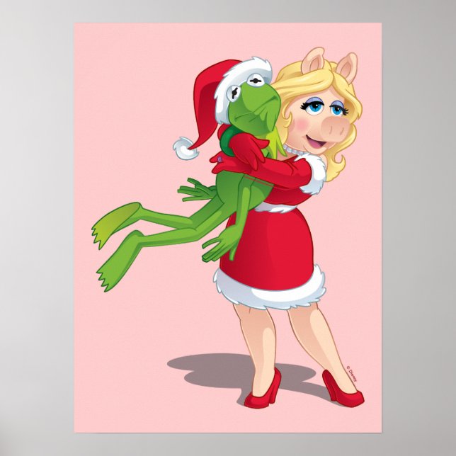 The Muppets | Kermit & Miss Piggy Christmas Poster (Front)