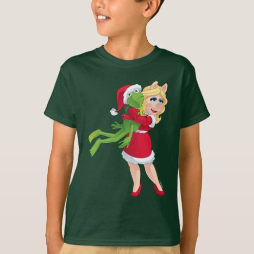 The Muppets  Kermit  Miss Piggy Christmas T_Shirt