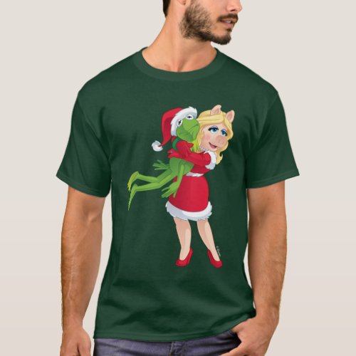 The Muppets  Kermit  Miss Piggy Christmas T_Shirt