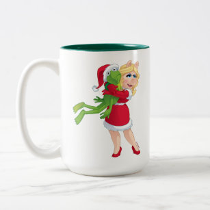 The Muppets   Kermit & Miss Piggy Christmas Two-Tone Coffee Mug