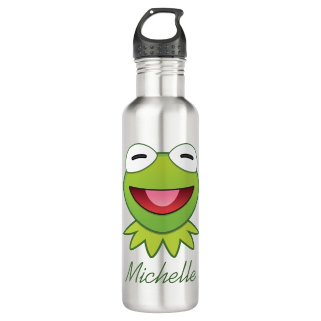 The Muppets| Kermit The Frog Emoji Stainless Steel Water Bottle (Front)