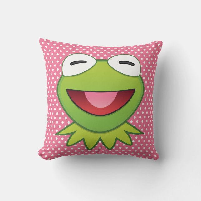 The Muppets| Kermit The Frog Emoji Throw Pillow (Front)