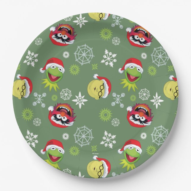 The Muppets | Merry Christmas Pattern Paper Plates (Front)