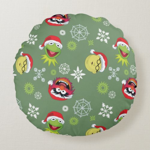 The Muppets  Merry Christmas Pattern Round Pillow