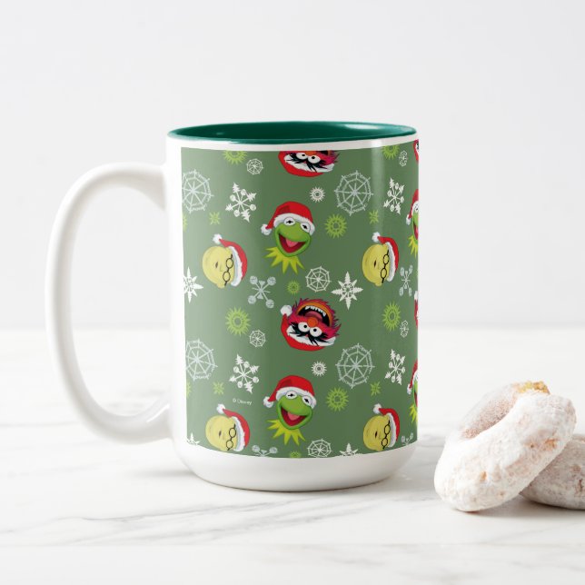 The Muppets | Merry Christmas Pattern Two-Tone Coffee Mug (With Donut)
