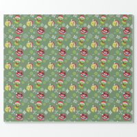 Lilo and Stitch  Stitch Green Holiday Pattern Wrapping Paper