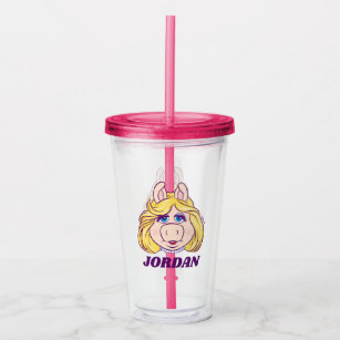 Miss Piggy Tumbler with Straw and Charm – The Muppets