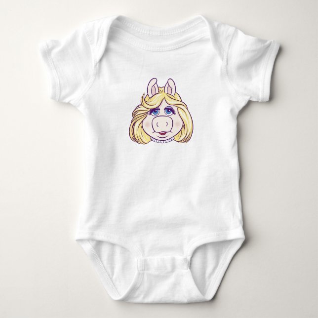 The Muppets Miss Piggy Face Disney Baby Bodysuit (Front)