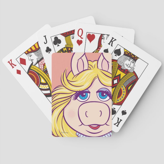 The Muppets Miss Piggy Face Disney Playing Cards (Back)