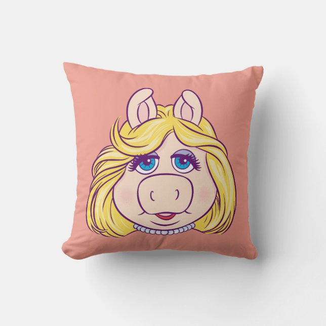 The Muppets Miss Piggy Face Disney Throw Pillow (Front)