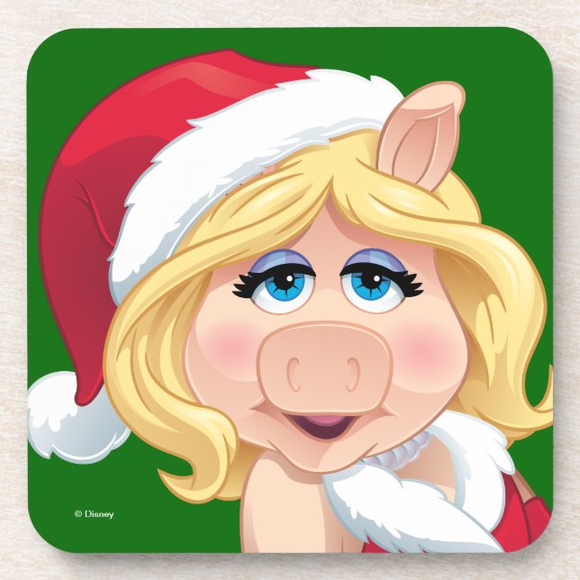 The Muppets | Miss Piggy Santa Claus Beverage Coaster (Front)