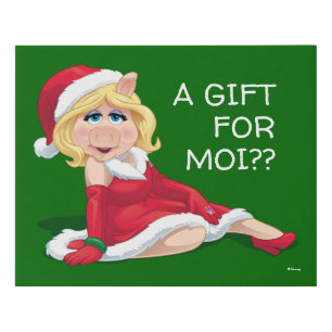 The Muppets   Miss Piggy Santa Claus Faux Canvas Print