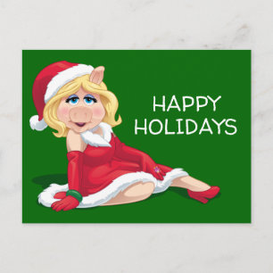 The Muppets Miss Piggy Santa Claus Holiday Postcard