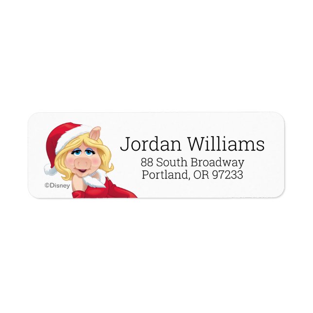 The Muppets | Miss Piggy Santa Claus Label (Front)