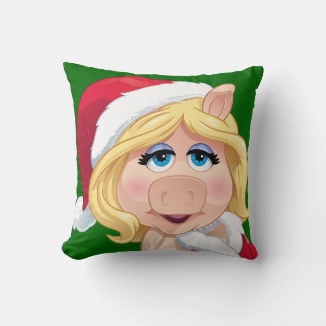 The Muppets | Miss Piggy Santa Claus Throw Pillow (Front)