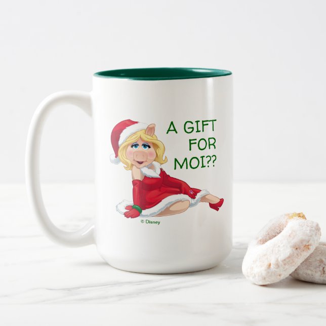 The Muppets | Miss Piggy Santa Claus Two-Tone Coffee Mug (With Donut)