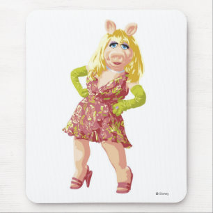 The Muppets Miss Piggy standing flowered dress Mouse Pad