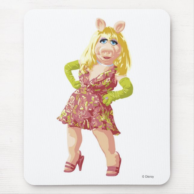 The Muppets Miss Piggy standing flowered dress Mouse Pad (Front)