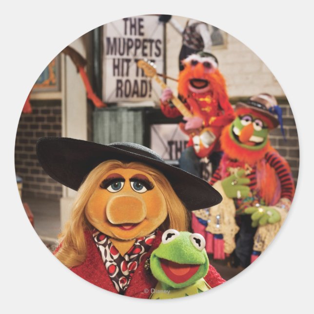 The Muppets Most Wanted Hits the Road! Classic Round Sticker (Front)