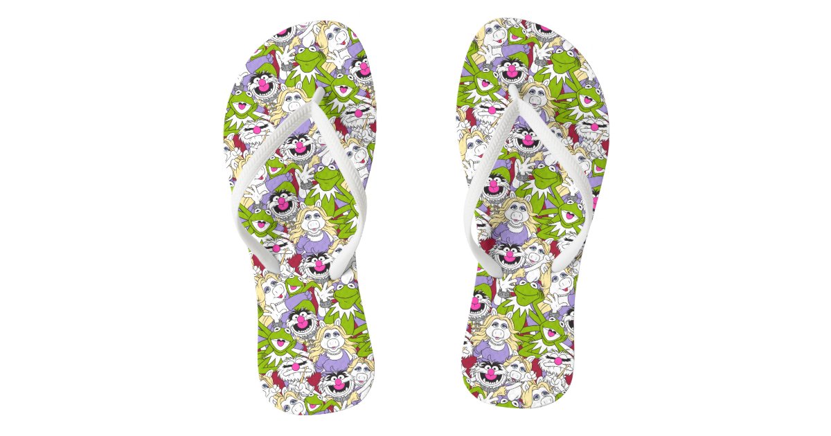 The Muppets Oversized Pattern Flip Flops Zazzle
