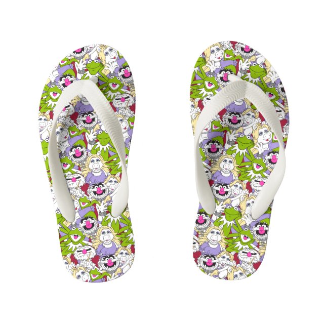 The Muppets | Oversized Pattern Kid's Flip Flops (Footbed)