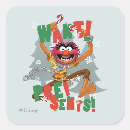 The Muppets  Want Presents Square Sticker