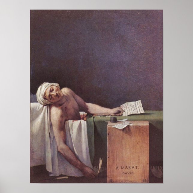 The murdered Marat by Jacques-Louis David Poster (Front)