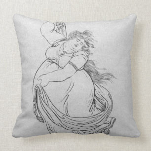 The Muse of Dance, Plate VI from a new edition con Throw Pillow