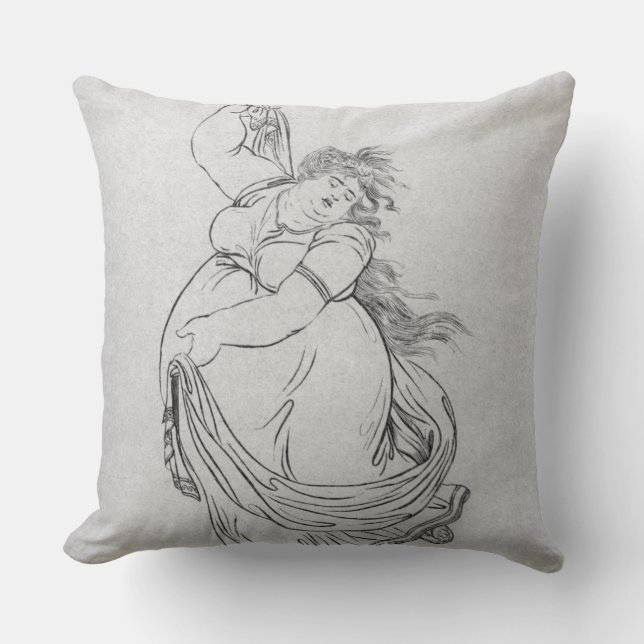 The Muse of Dance, Plate VI from a new edition con Throw Pillow (Front)