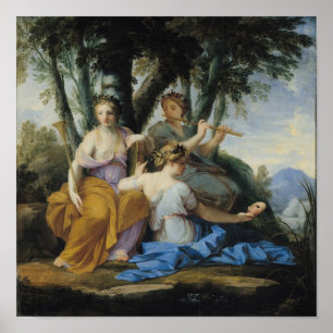 The Muses, Clio, Euterpe and Thalia, c.1652-55 Poster