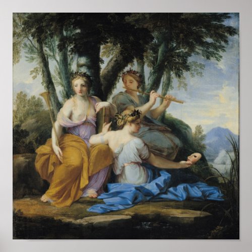 The Muses Clio Euterpe and Thalia c1652_55 Poster