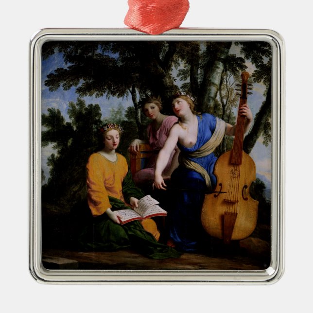 The Muses Melpomene, Erato and Polymnia, 1652-55 Metal Ornament (Front)