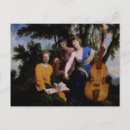 The Muses Melpomene Erato and Polymnia 1652_55 Postcard