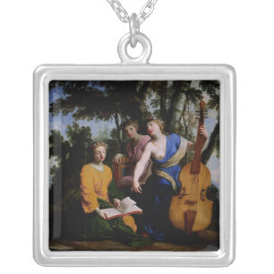 The Muses Melpomene, Erato and Polymnia, 1652-55 Silver Plated Necklace