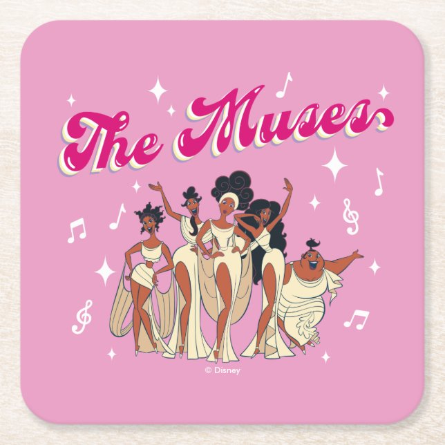 The Muses Square Paper Coaster (Front)