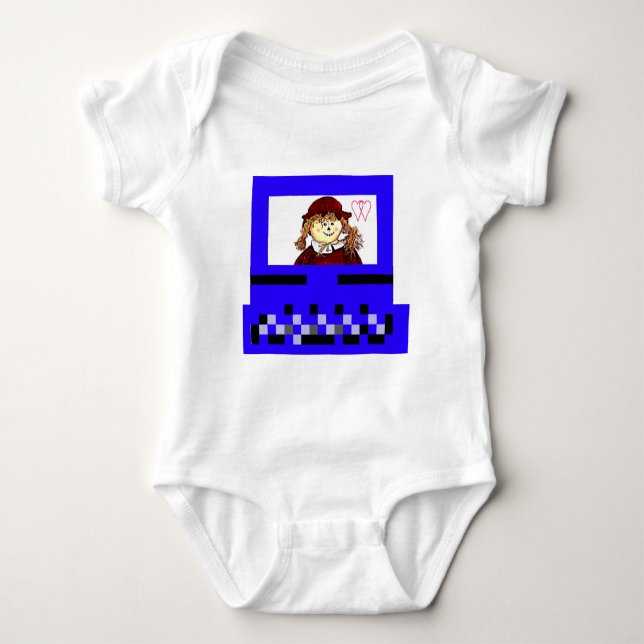 The MUSEUM Artist Series Images Computer StrawGirl Baby Bodysuit (Front)