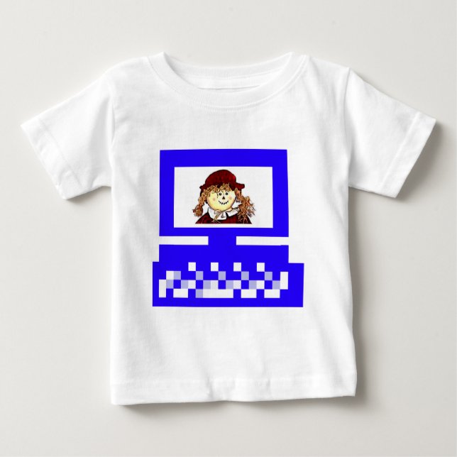 The MUSEUM Artist Series Images Computer StrawGirl Baby T-Shirt (Front)