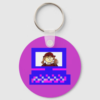 The MUSEUM Artist Series Images Computer StrawGirl Keychain