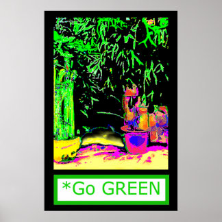 The MUSEUM Artist Series jGibney Go GREEN Staghorn Poster
