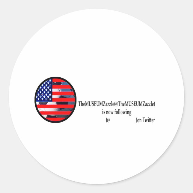 The MUSEUM Zazzle 2 on Tweeter The MUSEUM Zazzle G Classic Round Sticker (Front)
