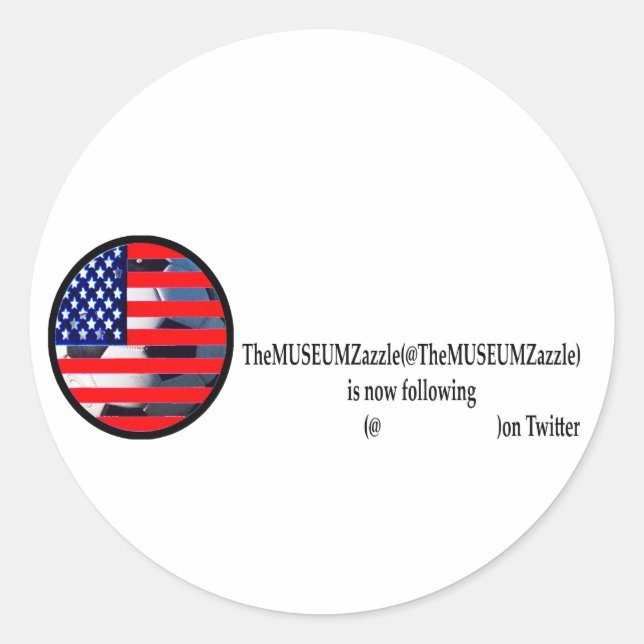 The MUSEUM Zazzle 2 on Tweeter The MUSEUM Zazzle G Classic Round Sticker (Front)