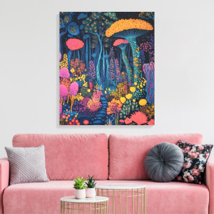 The mushroom forest is magical canvas print