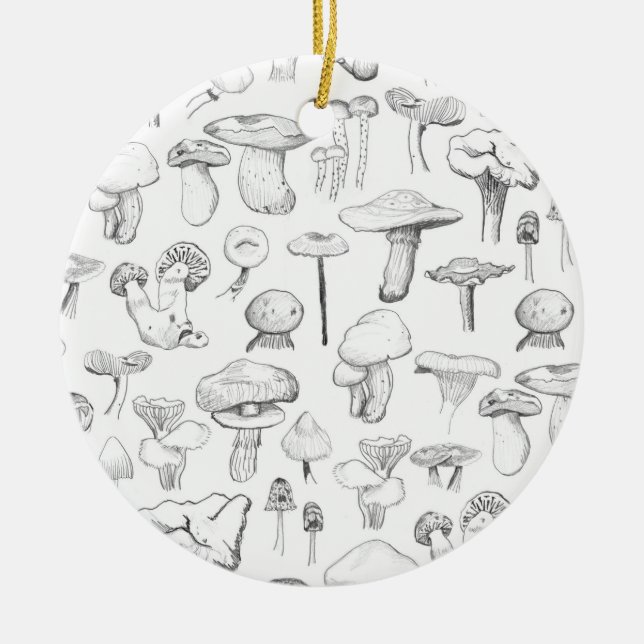 The Mushroom Gang Ceramic Ornament (Front)