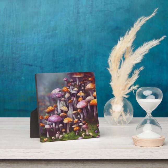 The Mushroom Patch Digital Art Tabletop Plaque (Insitu)