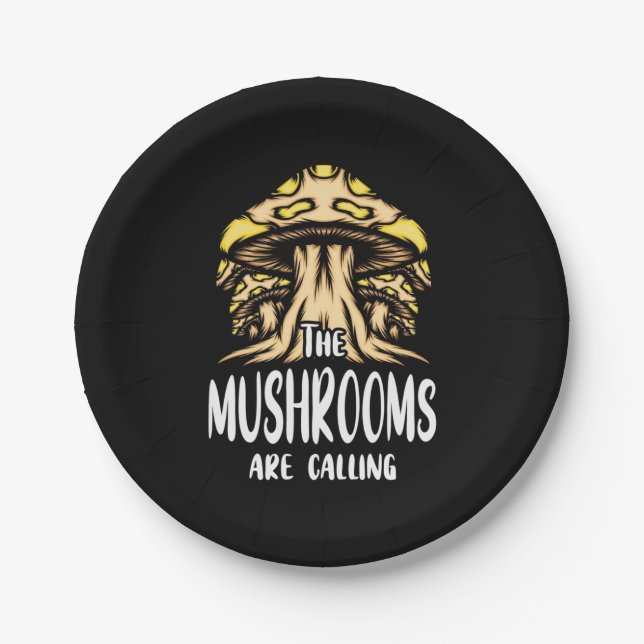 The Mushrooms Are Calling Paper Plates (Front)