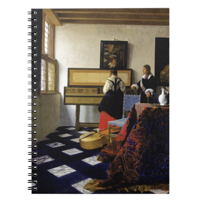 The Music Lesson by Johannes Vermeer Notebook (Front)