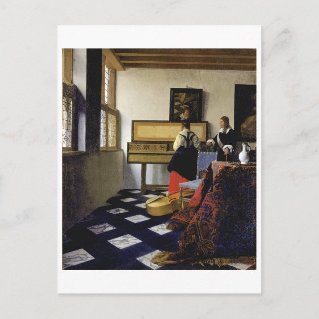 The Music Lesson by Johannes Vermeer Postcard (Front)