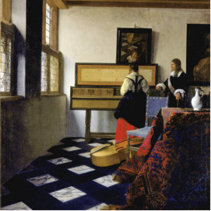 The Music Lesson by Johannes Vermeer Statuette